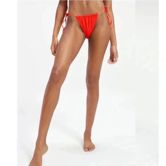 Good American Tiny Toes Hot Coral womens bikini bottoms size 2 (medium) NWT - Picture 1 of 7